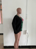 Casual Color Blocking Short Knits Coat TR-1242