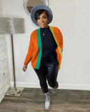Casual Color Blocking Short Knits Coat TR-1242