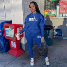 Casual Sport Print Long Sleeve Hooded Two Piece Set XMF-210