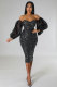 Sexy Tube Tops Sequin Bodycon Dress XHXF-339