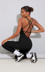 Solid Color Sleeveless Skinny Yoga Jumpsuit MZ-2771