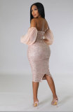 Sexy Tube Tops Sequin Bodycon Dress XHXF-339
