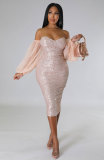 Sexy Tube Tops Sequin Bodycon Dress XHXF-339