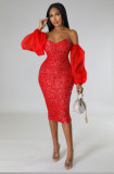 Sexy Tube Tops Sequin Bodycon Dress XHXF-339