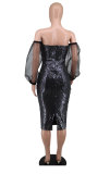 Sexy Tube Tops Sequin Bodycon Dress XHXF-339