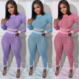 Fashion Print Long Sleeve Two Piece Pants Set ORY-5237