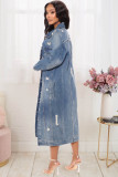 Fashion Holes Long-sleeved Denim Windbreaker Jacket LX-3541