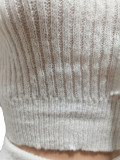 Casual Solid Knits Long Sleeve Tassel Two Piece Set CM-8647