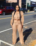 Casual Solid Knits Long Sleeve Tassel Two Piece Set CM-8647