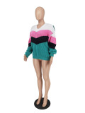 Fashion Long Sleeve Knits Patchwork Pullover ZDF-31268