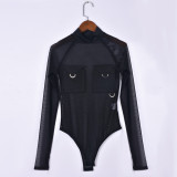 Sexy Mesh See Through Bodysuit GBTF-6912