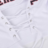 Letter Print Hollow Out Bandage Pullover GBTF-8924