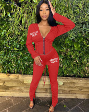Deep V Neck Hooded Coat And Pleated Pant Two Piece Set HM-6636