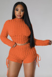 Fashion Solid Color Pullover And Short Backless 2 Piece Set YD-8681