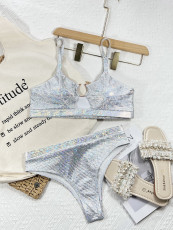 Sexy Solid Color Shiny Bikinis Two Piece Set CSYZ-581W