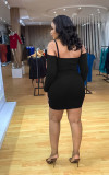 Sexy Sling Long Sleeve Slim Mini Dress GYLY-9968