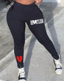 Plus Size Casual Letter Print Jogging Pants GQF-11000