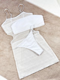Sexy Solid Color Swimsuit Three Piece Set CSYZ-223Q