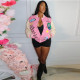 Casual Letter Print Patchwork PU Leather Sleeve Jacket YNSF-1876