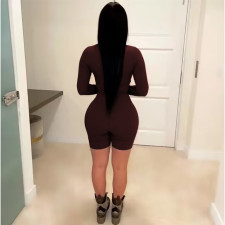 Solid Color Long Sleeve Slim Romper MEM-88469