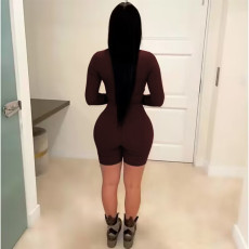 Solid Color Long Sleeve Slim Romper MEM-88469