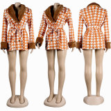 Plus Size Fashion Plush Print Coat NY-2600