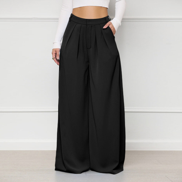 Plus Size Solid Color Loose Wide Leg Pant SH-390443