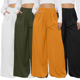 Plus Size Solid Color Loose Wide Leg Pant SH-390443
