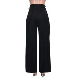 Plus Size Solid Color Loose Wide Leg Pant SH-390443