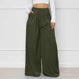 Plus Size Solid Color Loose Wide Leg Pant SH-390443
