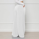 Plus Size Solid Color Loose Wide Leg Pant SH-390443