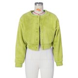Loose Long sleeve Fur Short Jacket ZSD-0561