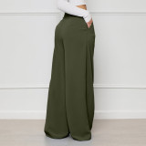 Plus Size Solid Color Loose Wide Leg Pant SH-390443