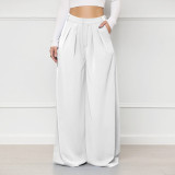 Plus Size Solid Color Loose Wide Leg Pant SH-390443