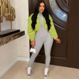 Loose Long sleeve Fur Short Jacket ZSD-0561