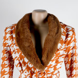 Plus Size Fashion Plush Print Coat NY-2600