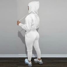 Padded Thick Hooded Sweatshirt Pants Casual Sports Suit XMF-217