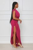 Sleeveless High Waist Irregular Split Long Dress GYLY-9910