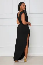 Sleeveless High Waist Irregular Split Long Dress GYLY-9910