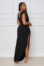 Sleeveless High Waist Irregular Split Long Dress GYLY-9910