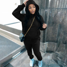 Padded Thick Hooded Sweatshirt Pants Casual Sports Suit MIL-L406