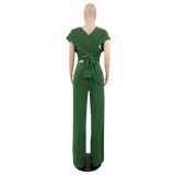 Low-cut Solid Color Slim Jumpsuit GYLY-9585
