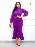 Long Sleeve Slim Party Midi Dress (Without Belt) GYLY-9909