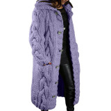 Plus Size Solid Sweater Coat GBLH-216#