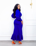 Long Sleeve Slim Party Midi Dress (Without Belt) GYLY-9909