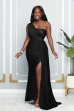 Sleeveless One Shoulder Sexy Split Evening Dress GYLY-9902