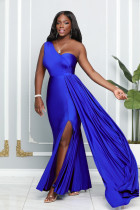 Sleeveless One Shoulder Sexy Split Evening Dress GYLY-9902