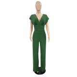 Low-cut Solid Color Slim Jumpsuit GYLY-9585