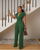 Low-cut Solid Color Slim Jumpsuit GYLY-9585