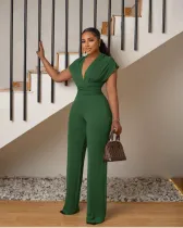 Low-cut Solid Color Slim Jumpsuit GYLY-9585
